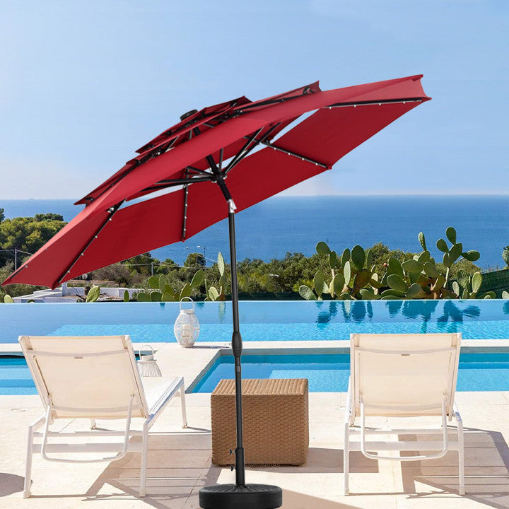 Ainfox Patio Umbrella with Solar Lights – AINFOX