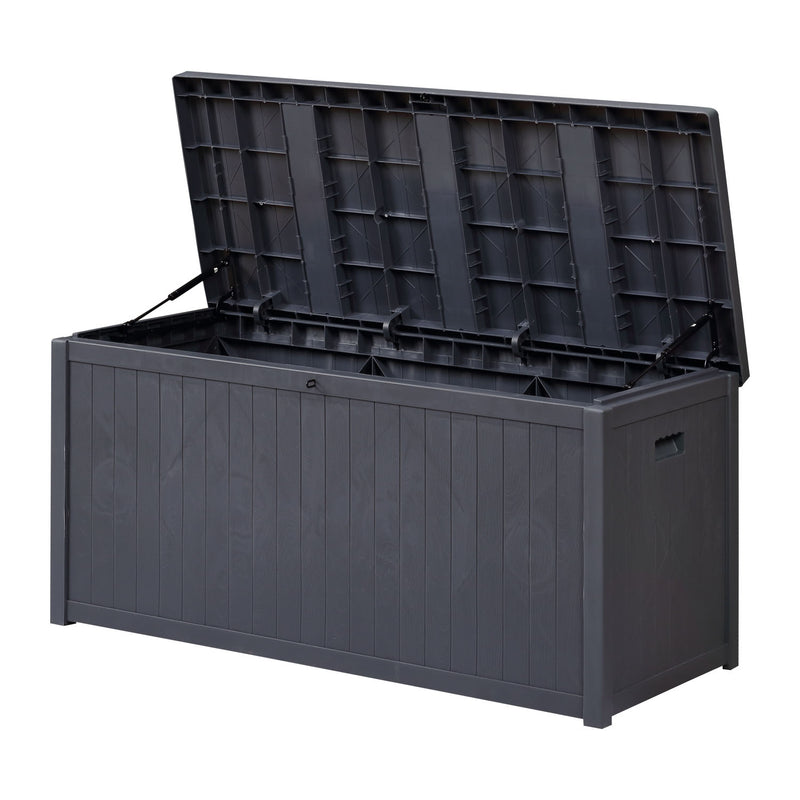 113 Gallon Resin Deck Box-Organization and Storage for Patio Furniture Outdoor Cushions, Throw Pillows, Garden Tools and Pool Toys