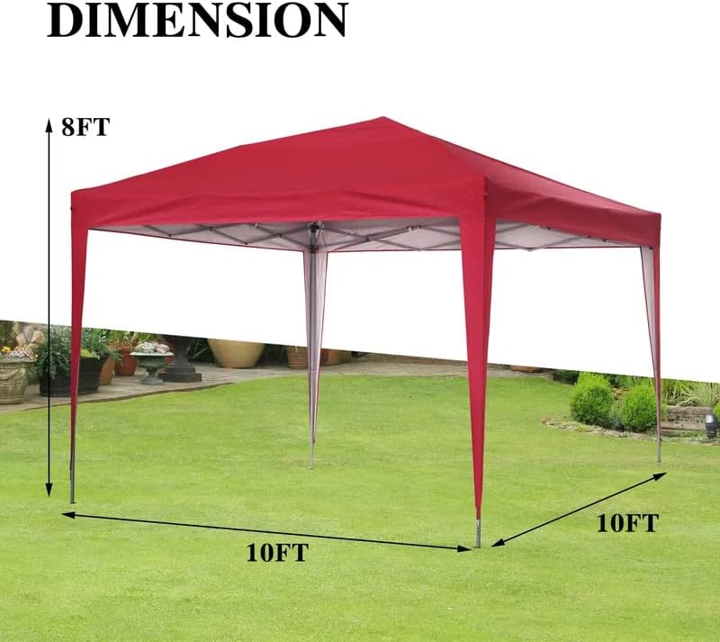 10x10 FT Pop up Canopy Tent Enclosed Instant Canopy Shelter Portable  Without SideWalls