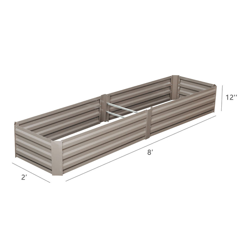 8x2 Ft Metal Raised Garden Bed Patio Large Frame Planters Box for Vegetables/Flower