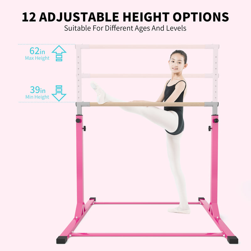 OVASTLKUY Adjustable Height Expandable Children Gymnastics Bars