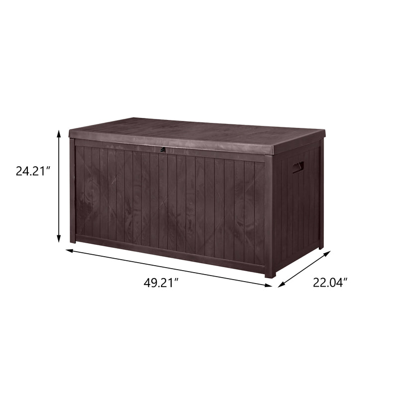 113 Gallon Resin Deck Box-Organization and Storage for Patio Furniture Outdoor Cushions, Throw Pillows, Garden Tools and Pool Toys