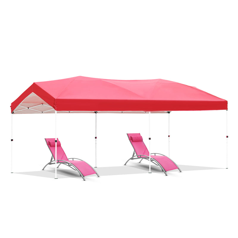 Ainfox 20 Ft. W x 10 Ft. D steel frame pop-up canopy with central lock