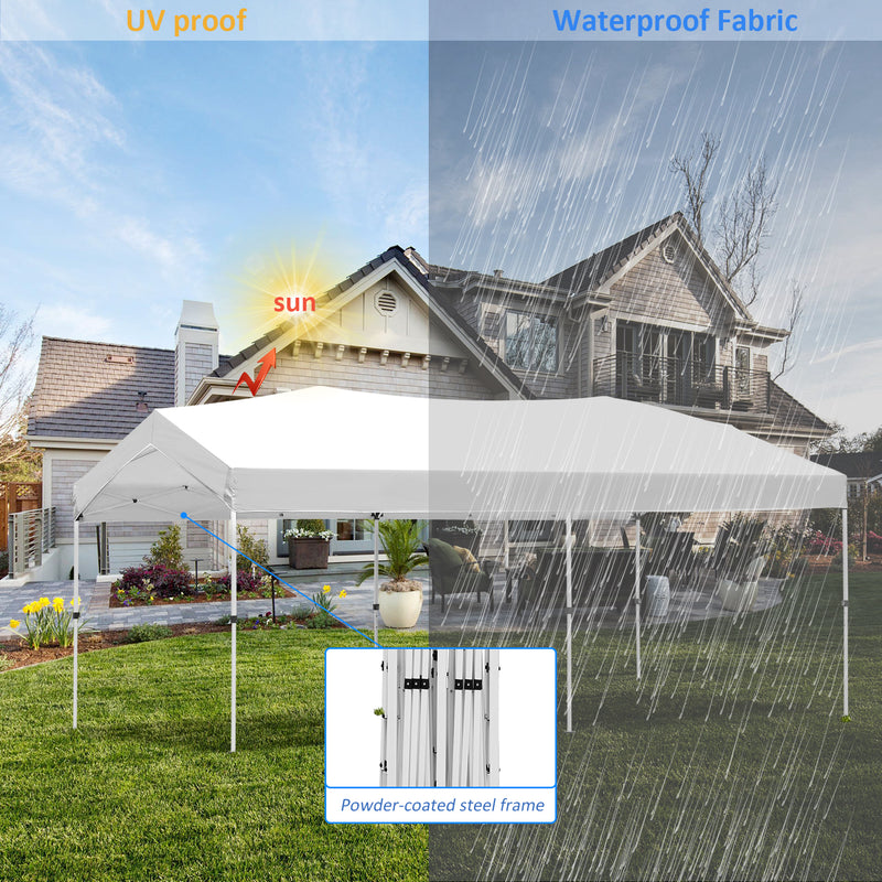 Ainfox 20 Ft. W x 10 Ft. D steel frame pop-up canopy with central lock