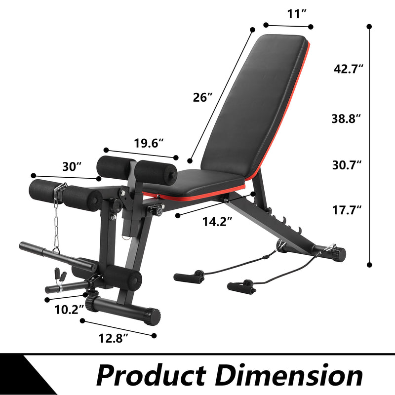 Ainfox Adjustable Weight Bench, Flat Incline/Decline Exercise Workout Bench