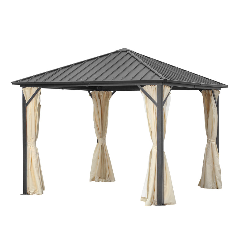Ainfox 10*10Ft Outdoor Canopy With Mosquito,Single-layer top Iron Patio Canopy