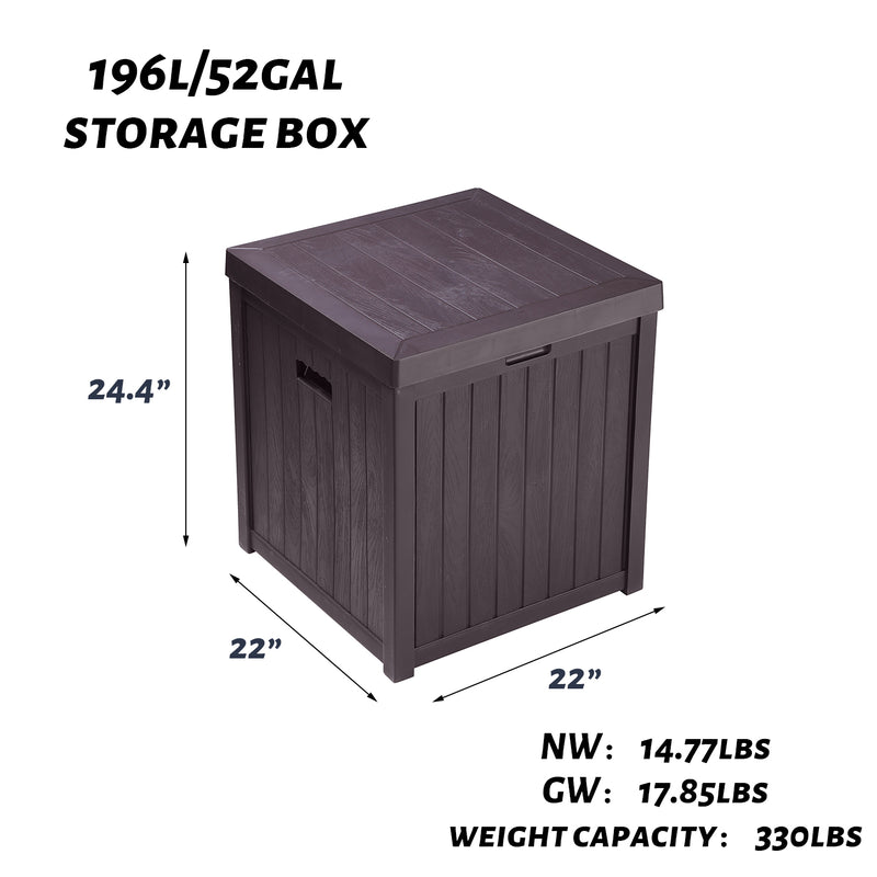 Deck Storage Container Box - 52 Gallon Outdoor Patio Garden Furniture,Hydraulic Lever