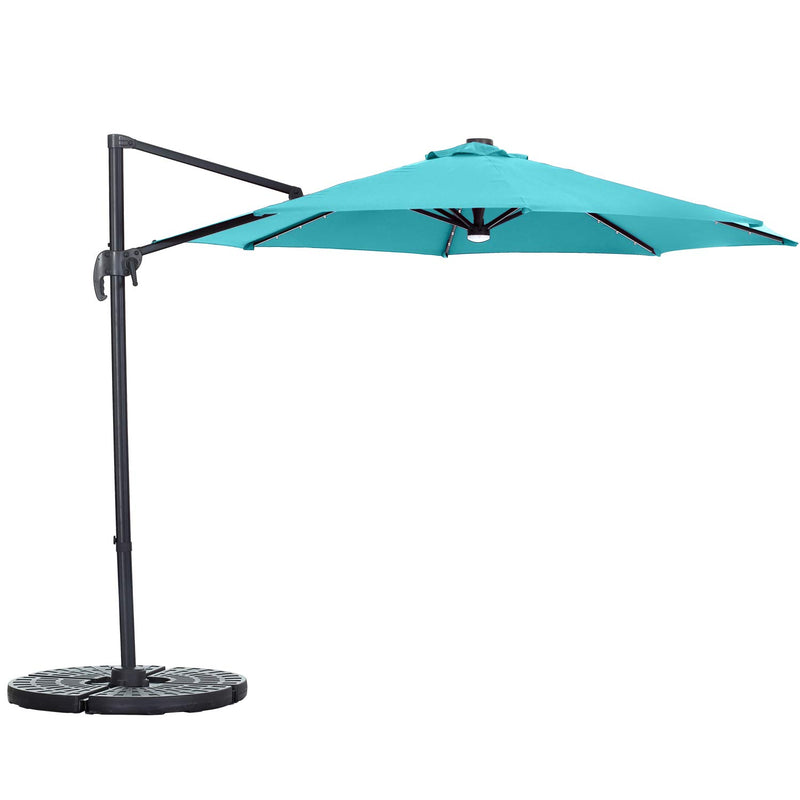 UNIDAZE 10 Ft Patio Offset Cantilever Umbrella 360°Rotation Garden Hanging Umbrella with Cross Base