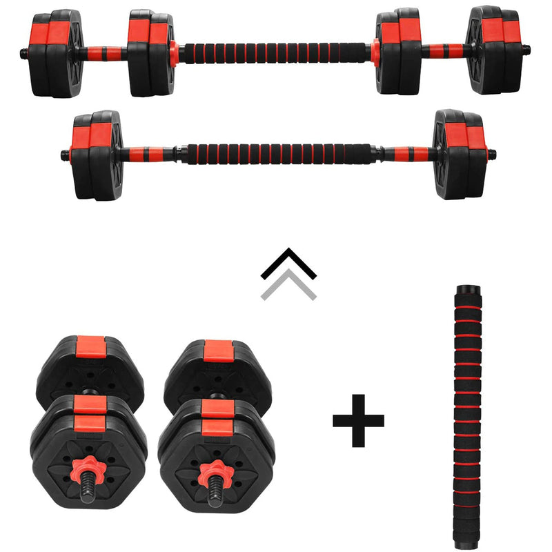 Ainfox 2 in 1 Adjustable Dumbbells Set 33/44/66/88 Lbs,Lifting Dumbbells Used As Barbell for Whole Body Workouts