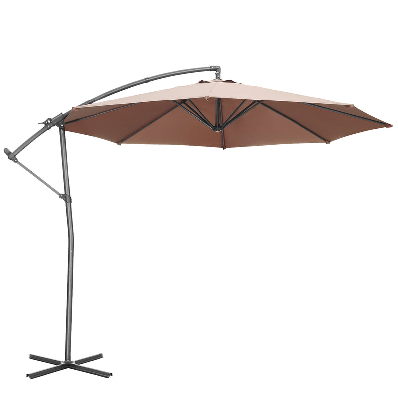 Ainfox 10FT Patio Offset Umbrella with 360 Degree Rotation and Cross Base for Garden Outdoor Swimming Pool & Large Market