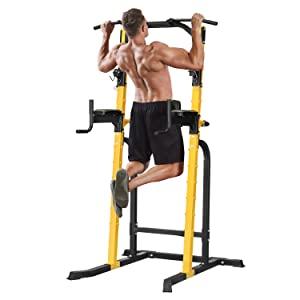 Ainfox Power Tower Heavy Duty Gym Power Multi-Function Home Strength Training Tower Dip Stand Pull up Workout Station Bar