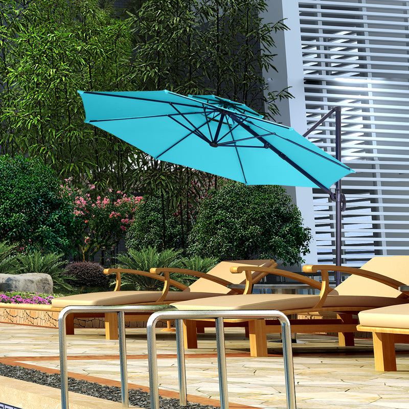 Ainfox 11ft Waterproof Outdoor Patio Umbrella w/Tilt Crank Garden Decoration