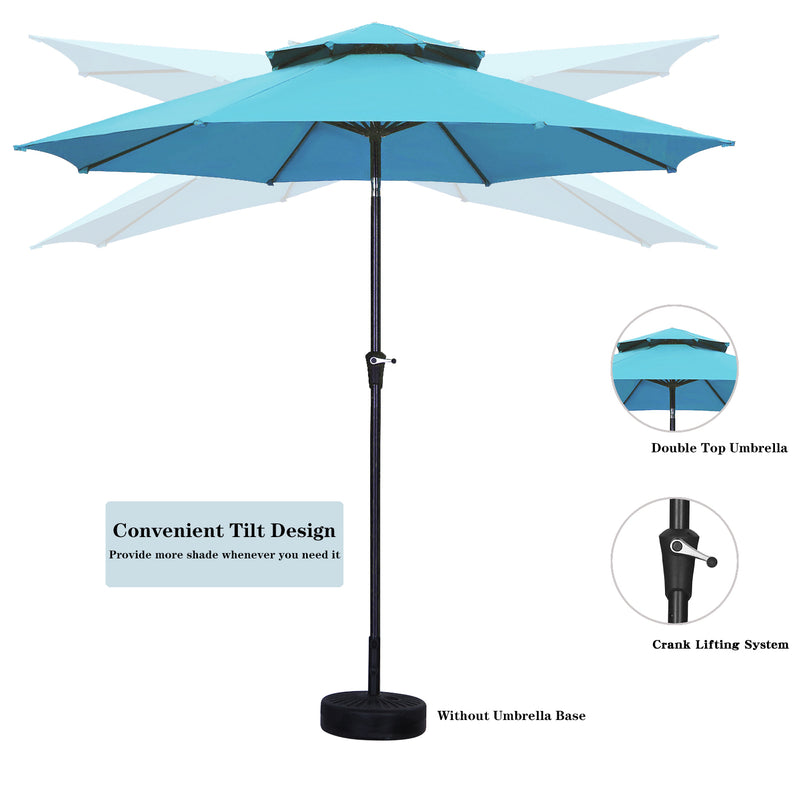 Ainfox 11FT 2 tier vented Patio Umbrella Outdoor Table Umbrella for Garden,Backyard & Pool