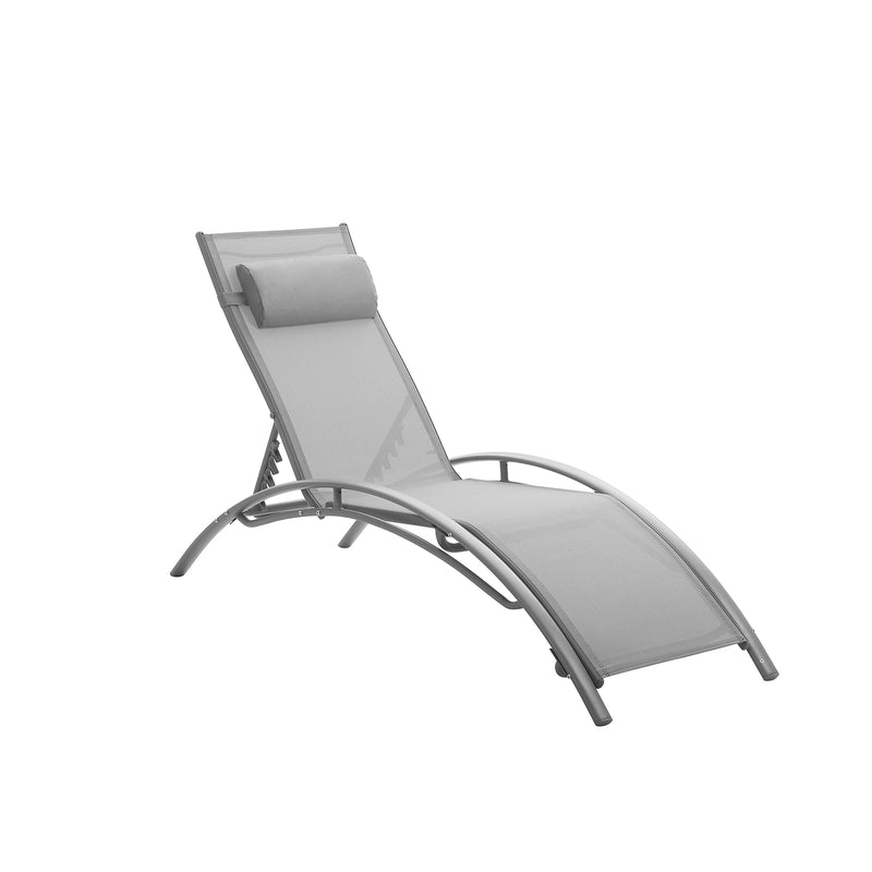 Ainfox Outdoor Beach Chaise Lounge Set of 2 Chaise Patio Chairs, Pool Lounge Chair, Lounge Chairs for Outside with Headrest and Low Armrests