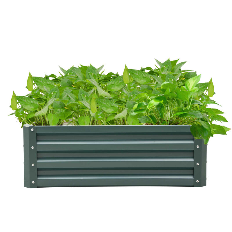 1pcs Outdoor Metal Raised Garden Bed Box Vegetable Planter for Growing Fresh Veggies, Flowers, Herbs, and Succulents, Green