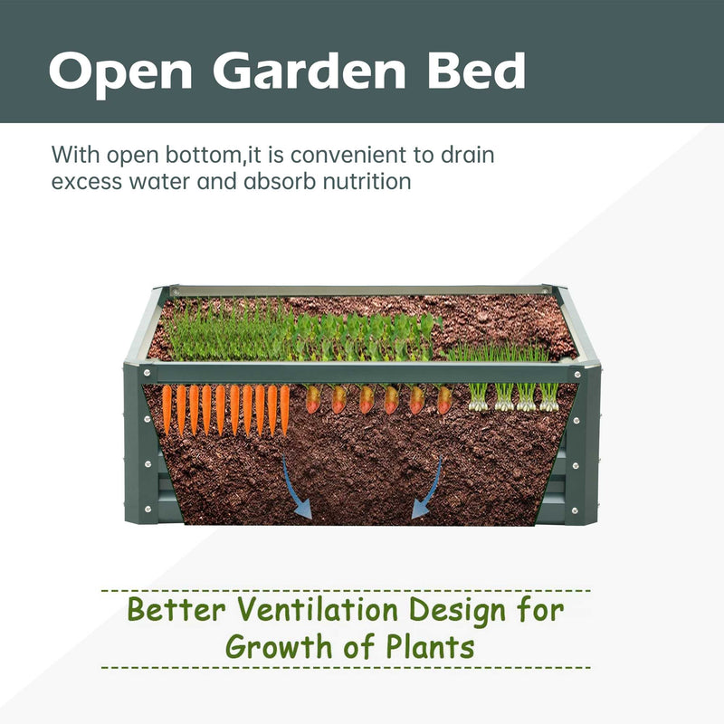 Metal Garden Bed Outdoor Garden Planter Box, Backyard Patio Planter Beds