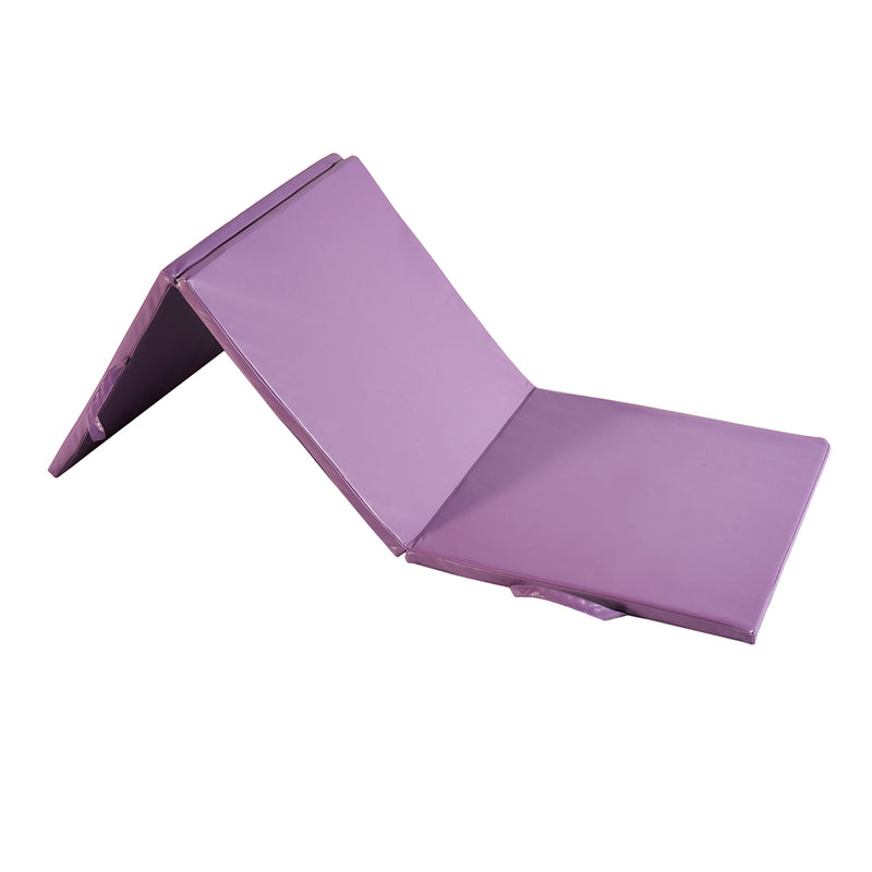 Ainfox PU Tri-Fold Folding Exercise Mat with Carrying Handles Leather Gymnastics Folding Mat