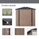 Ainfox 4 x 6 ft Outdoor Steel Storage Shed Wall + Free Patio Ice Bucket, Backyard Utility Galvanized , Brown and Black