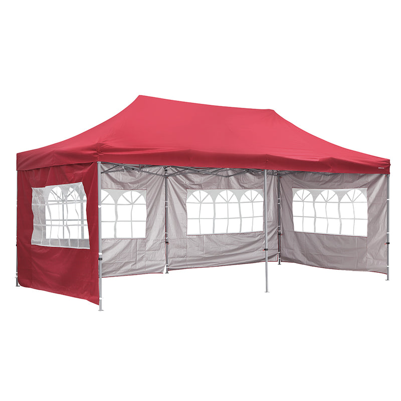 Ainfox Outdoor 10x20 Feet Pop up Canopy Tent Gazebo for Party Wedding Gazebo Tent with Four sidewalls and Roller Bags