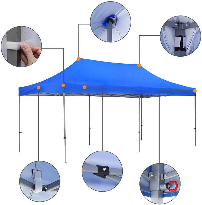 Ainfox 10x20ft Instant Pop up Folding Heavy Duty Height Adjustable Shelter Canopy Tent